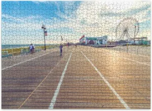Jigsaw Puzzles 500 Pieces for Adult Ocean City New Jersey Beach Boardwalk Puzzle Game for Family Wooden Puzzle Toy Educational Games Puzzles for Home Decor