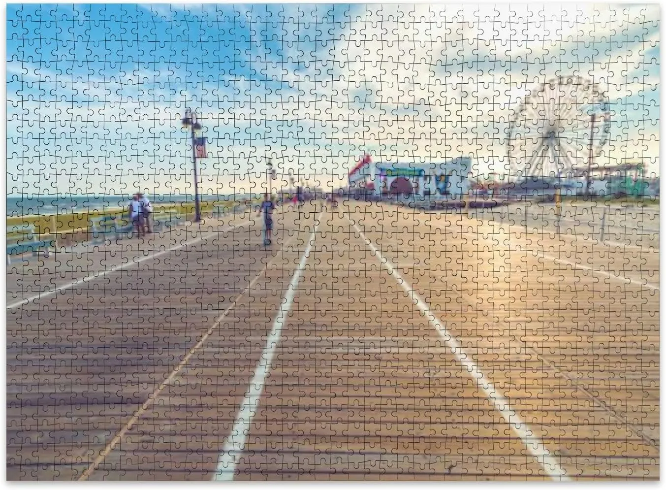 Jigsaw Puzzles 500 Pieces for Adult Ocean City New Jersey Beach Boardwalk Puzzle Game for Family Wooden Puzzle Toy Educational Games Puzzles for Home Decor