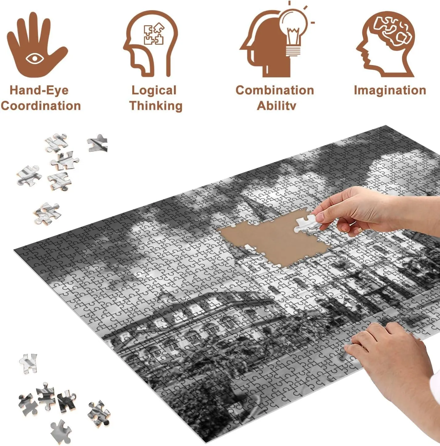 Jigsaw Puzzles 500 Pieces for Adult Saint Louis Cathedral New Orleans Puzzle Game for Family Wooden Puzzle Toy Educational Games Puzzles for Home Decor