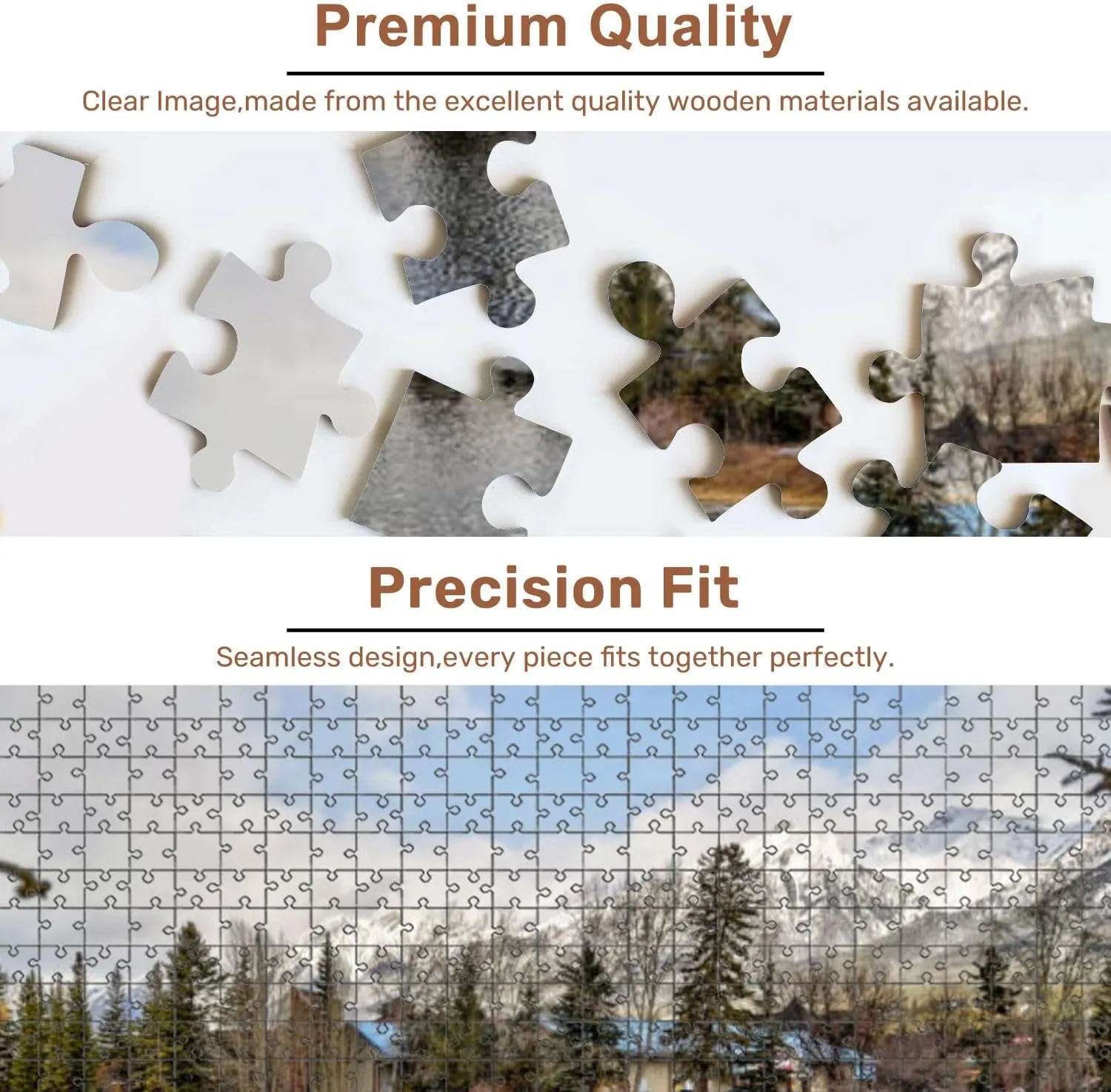 Jigsaw Puzzles 500 Pieces for Adult Views Three Sisters Surrounding Rocky Mountains Along Policeman s Puzzle Game for Family Wooden Puzzle Toy Educational Games Puzzles for Home Decor