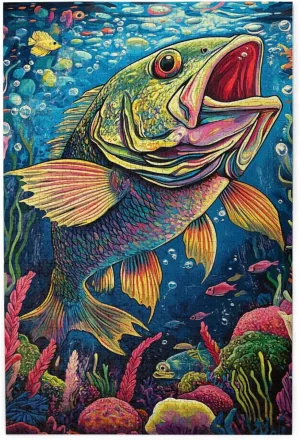 Jigsaw Puzzles For Adults 1000 Pieces Underwater Symphony,A Gigantic Fish’s Dance In A Rainbow - Hued Aquatic Ballet,Pieces Fit Together Perfectly,Vibrant Design