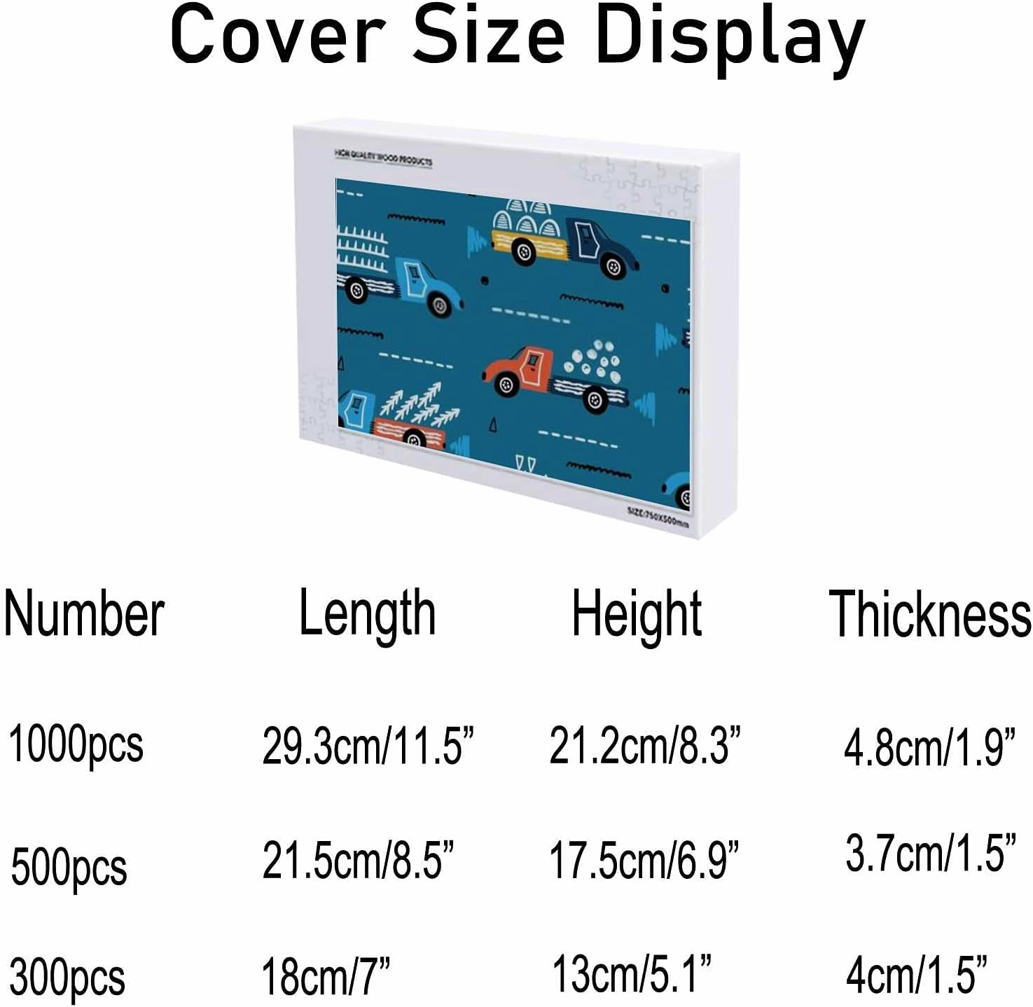 Jigsaw Puzzle 500 Pieces Colorful Toy Cars Cartoon Blue Kids Puzzles for Adults Teens and Kids Creative Gift Puzzles Funny Family Games Multiple Size