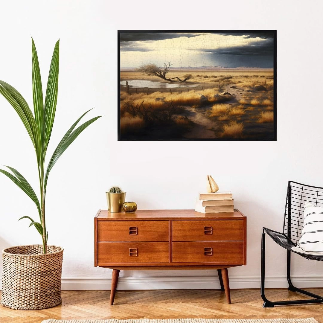 Jigsaw Puzzles 1000 Piece for Adults - Gone Fishing Wooden Puzzle Fun Games Stress Relief Toys for Home Decor Living Room Decor