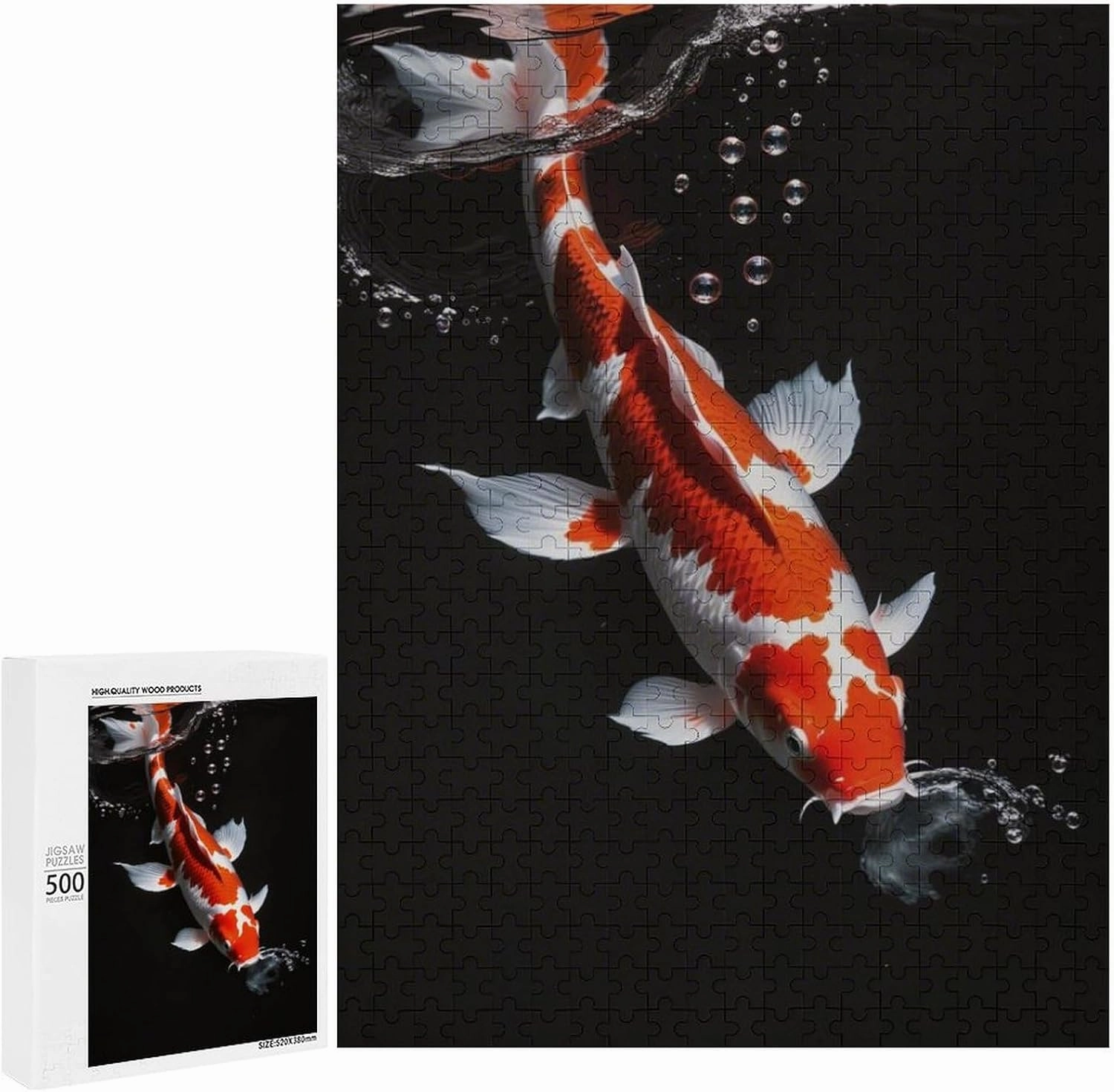 Jigsaw Puzzles 500 Pieces for Adults - Beautiful Fish Wooden Puzzle，Adults Teenagers and Kids Toys,Difficult Puzzles,Brain Development Games,Art Educational Game Puzzle