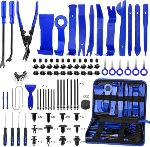 JNLK 352pcs Trim Removal Tool, Pry Tool, Door Panel Removal Tool Kit, Clip Tool, Fasteners Removal Tool with Car Retainer Body Clips Set, Blue