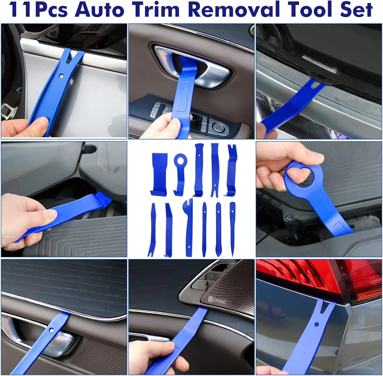 JNLK 352pcs Trim Removal Tool, Pry Tool, Door Panel Removal Tool Kit, Clip Tool, Fasteners Removal Tool with Car Retainer Body Clips Set, Blue