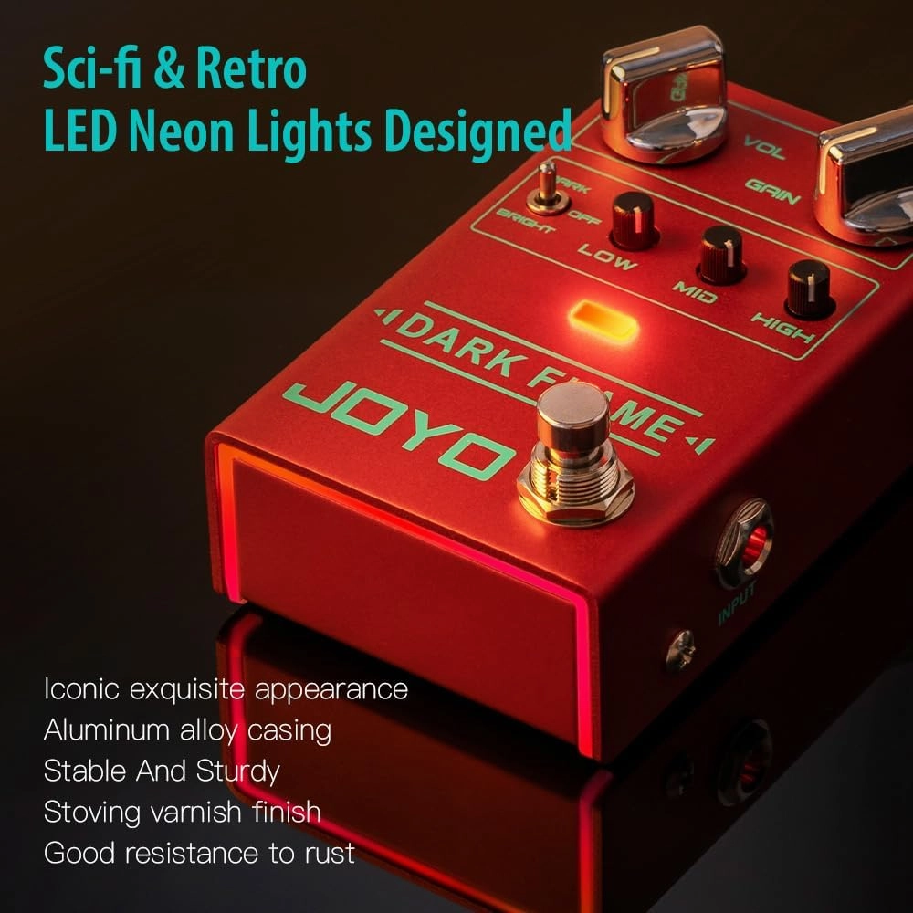 JOYO Modern Metal High Gain Distortion Guitar Effect Pedal with Different Tone Styles for Electric Guitar - True Bypass (Dark Flame R-17)