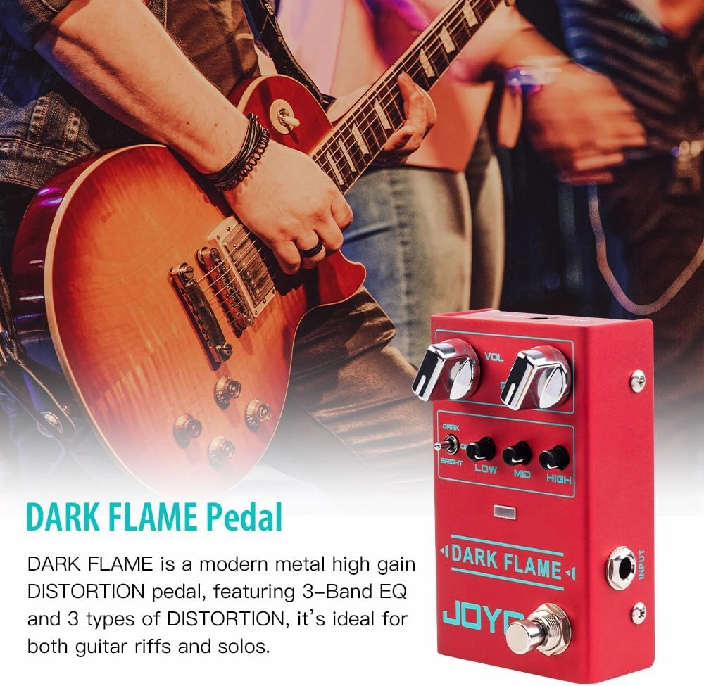 JOYO Modern Metal High Gain Distortion Guitar Effect Pedal with Different Tone Styles for Electric Guitar - True Bypass (Dark Flame R-17)