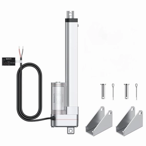 Justech 12V Heavy-Duty Linear Actuator 660LBS/3000N-8inch/200mm Silent IP65 Electric Actuator with Brackets for Electric Windows, RV Adjustments, Solar Trackers, Industrial Machinery