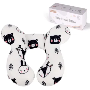 KAKIBLIN Baby Travel Pillow, Baby Pillow for Head and Neck, Upgraded Baby Support Pillow, Baby Neck Pillows for Car Seat,Pushchair,Travel(Bear)