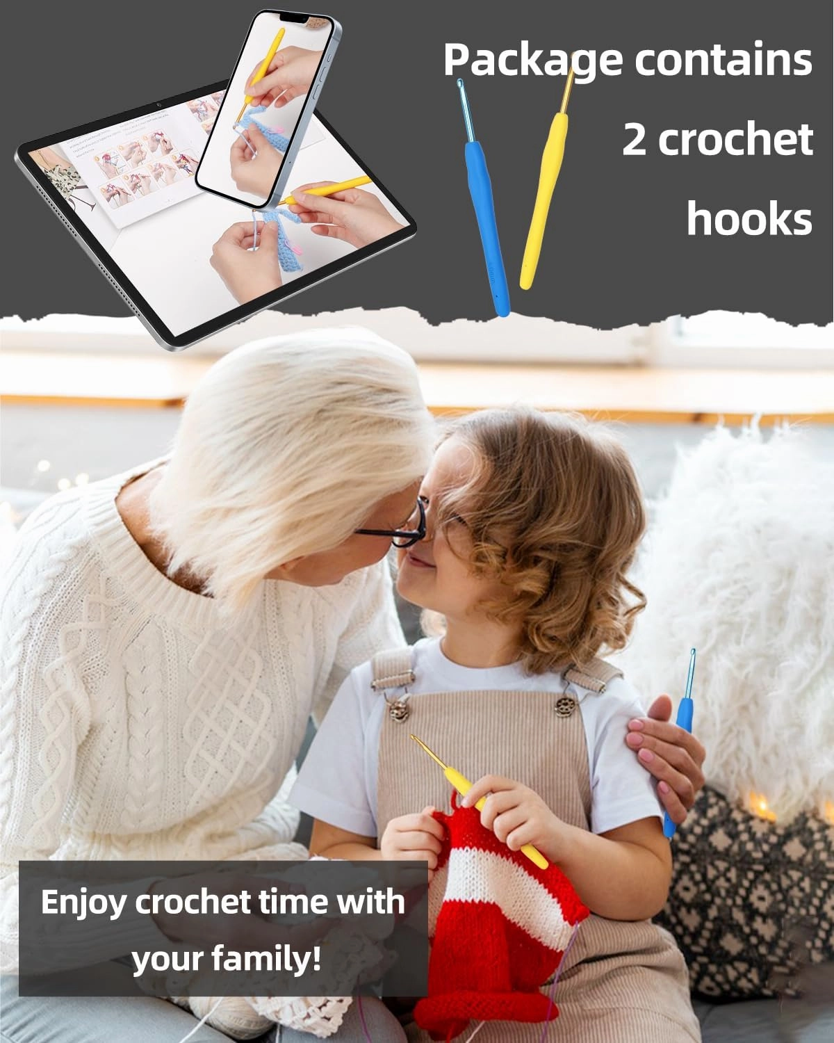Katech Crochet Kit for Beginners-Crochet Bag Kit-Beginner Crochet Kit for Adult Kids-Learn to Crochet Bag-Crocheting Knitting Kit-(2 Pack)