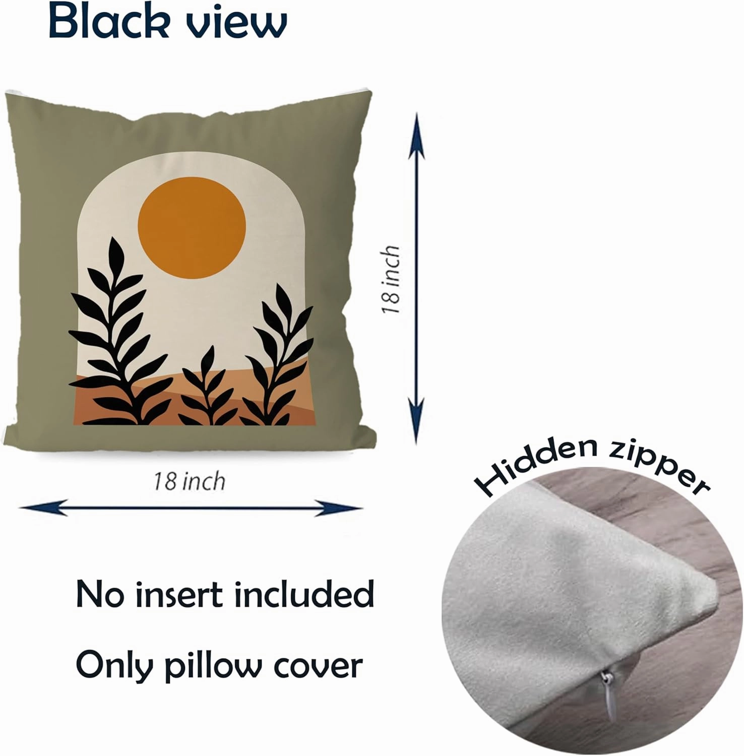 KEUSPI Boho Pillow Covers, Boho Mid Century Sun Botanical Leaf Mountain Nature Throw Pillow Covers,Boho Throw Pillow Covers 18×18 Set of 4,Bohemian Home Decor,Boho Gifts for Women Girls