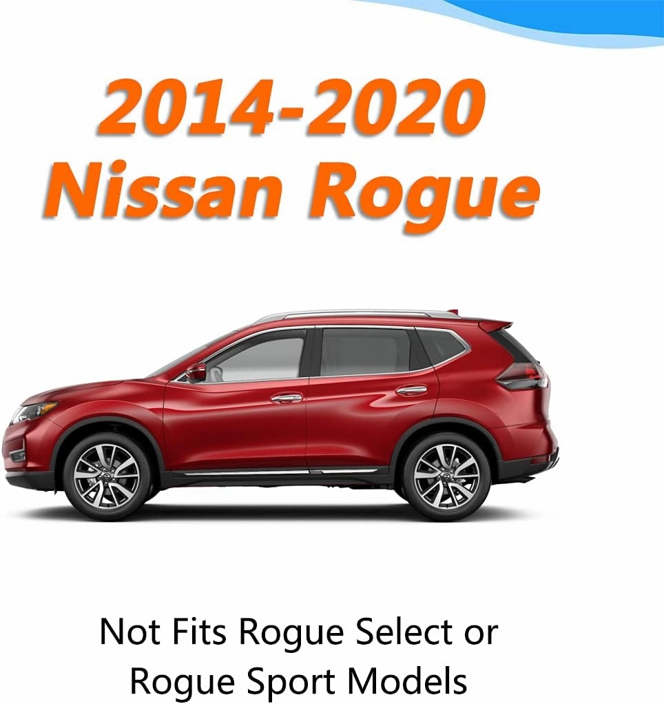 KEYOOG Compatible for 2014-2020 NIS-san Rogue, Car Floor Mats Black TPE Special All-Weather Automotive Mat Interior Accessories Includes 1st and 2nd Row, Not Fits Rogue Select or Sport Models