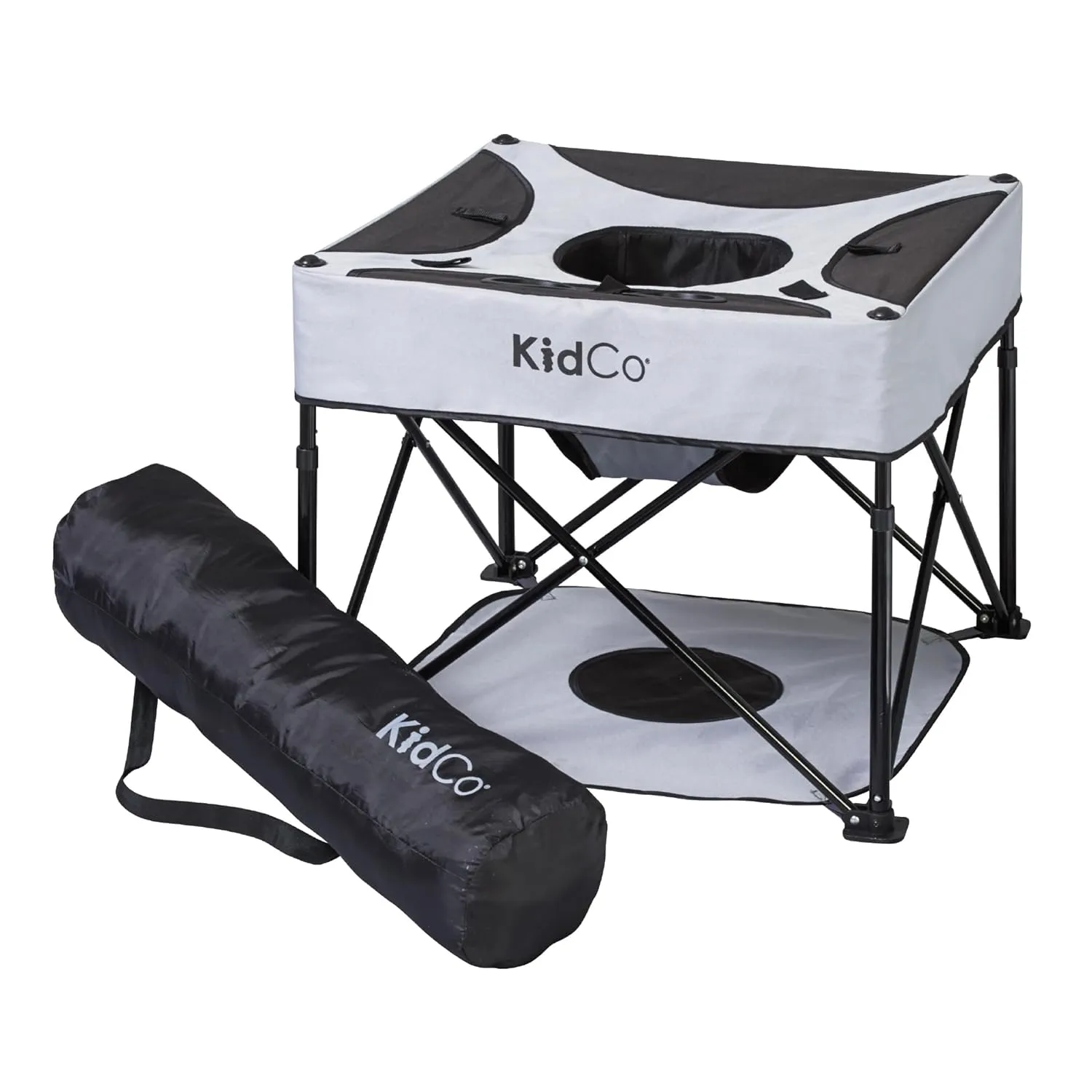 KidCo - GoPod Adjustable Height Travel Activity Seat with Floor Mat, Portable Baby Chair, Baby Activity Center (Midnight)