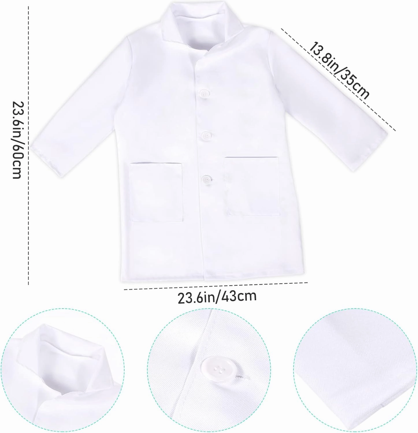 Kids Doctor Costume Pretend Play Kit with Lab Coat Carrying Bag Accessories Halloween Doctor Dress up for Boys Girls