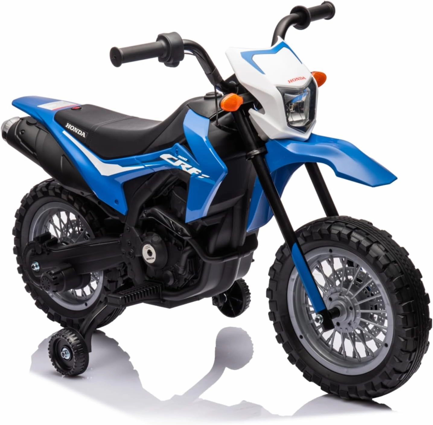 Kids Ride on Motorcycle, Electric Battery Powered Rechargeable Motorbike 6V Licensed Honda Kids Car, Detachable Training Wheels, Engine Sounds, Gift for Children, Blue