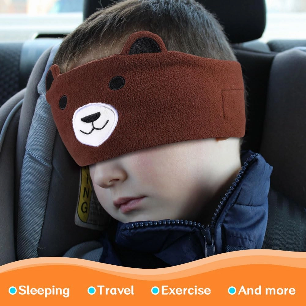 Kids Wireless Headphones, Over Ear Headphones for Children & Toddlers, with Thin Speakers & Super Soft Fleece Headband (Bear)