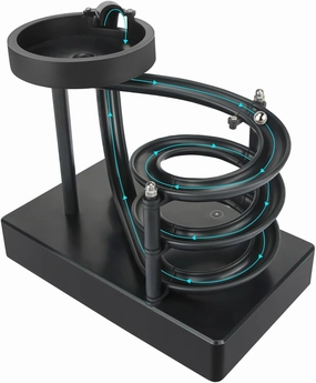 Kinetic Art Perpetual Motion Machine, Non-Stop Rolling Ball Fascinating Desk Toy, Newtons Science Physics Gadgets Stress Relief Cycle Device Creative Decor Gifts for Fun Education-Black
