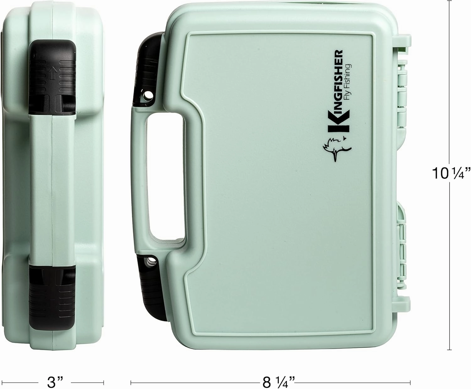 Kingfisher Boat Box Fly Fishing Streamer Box 2.0 JR (10"x8"X3”), Sage