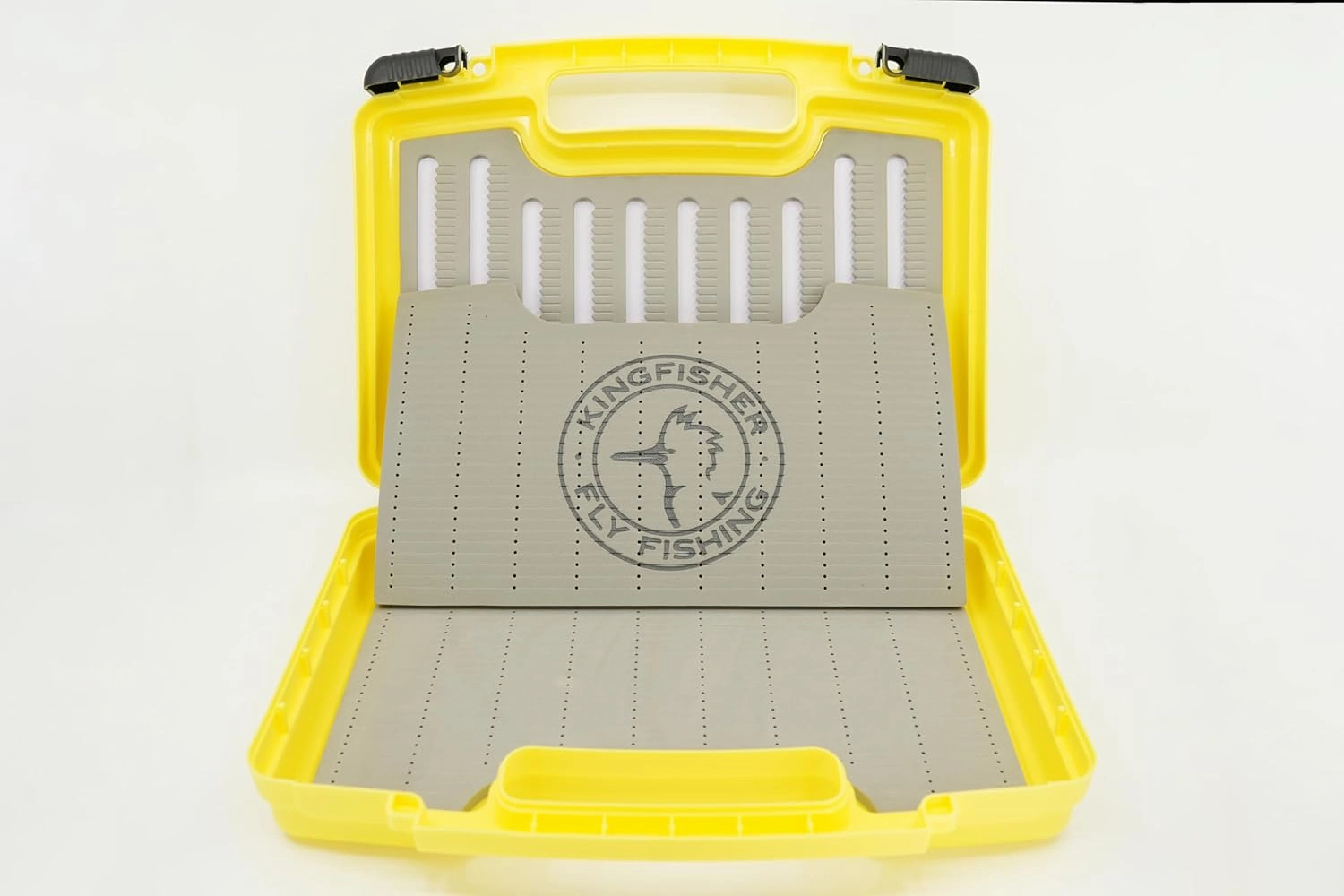 Kingfisher Large Streamer Fly Fishing Boat Box 2.0 (14" x 11" X 3.35") Yellow
