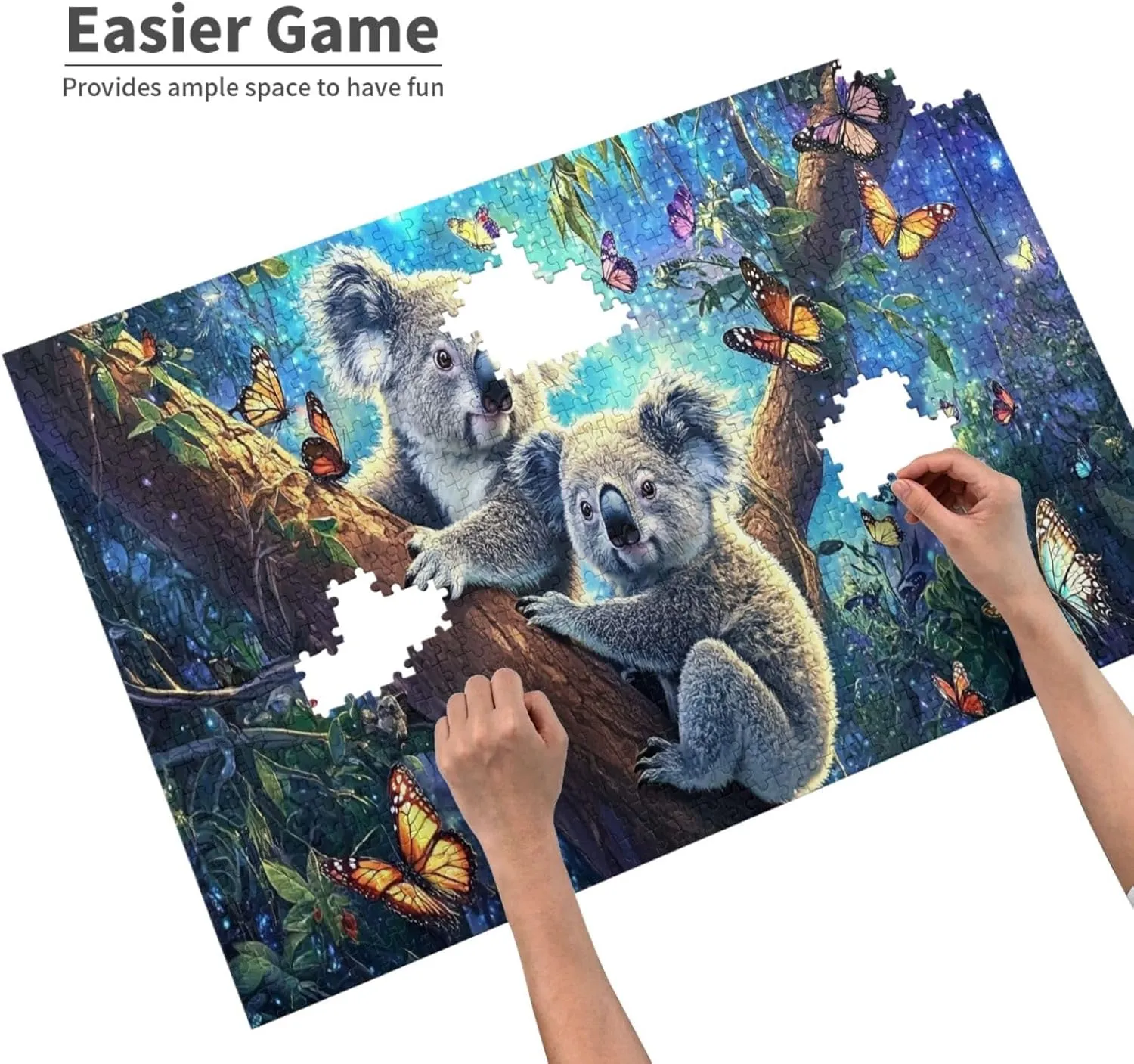Koala Night Jungle Exploration, 1000 Pcs Wooden Puzzle for Adults, Use Your Imagination to The Fullest，Brainstorming for Stress Relief，Creative Activity Hobbies，Enjoy The Process