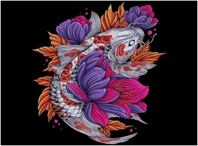 Kuizee Jigsaw Puzzle 500 Pieces Puzzle for Adults Colorful Koi Fish Flowers Educational Intellectual Decompressing Funny Family Games 11.5X15.7Inch