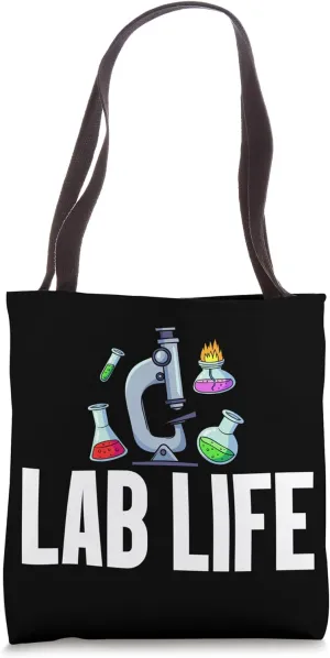 Lab Life Microscope Beakers Science Enthusiast Tote Bag