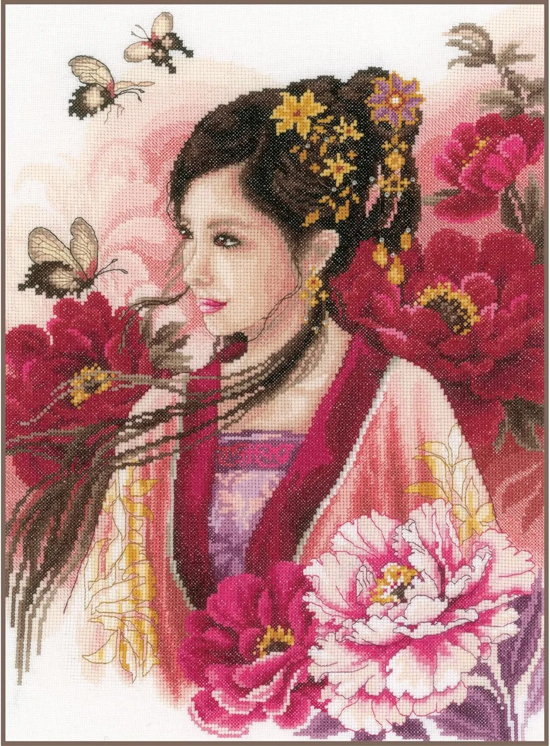 Lanarte Counted Cross Stitch Kits DIY Wall Art Serene Beauty Embroidery Home Decor Set Creative Activities for Adults 12" x 16,4" Art and Craft Supply Gift for Crafters