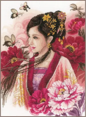 Lanarte Counted Cross Stitch Kits DIY Wall Art Serene Beauty Embroidery Home Decor Set Creative Activities for Adults 12" x 16,4" Art and Craft Supply Gift for Crafters