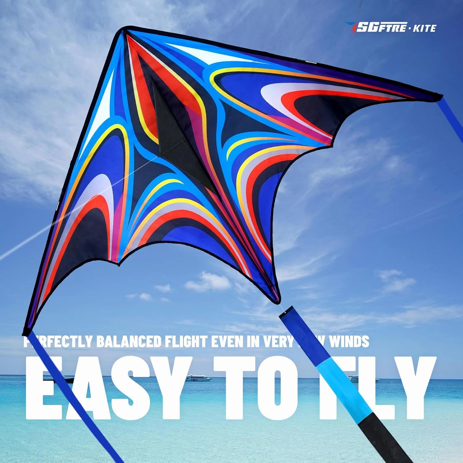Large Delta Kite for Kids & Adults，Large Easy Flyer with String and Handle，Kites for Beach Trip Park Family Outdoor Games and Activities…