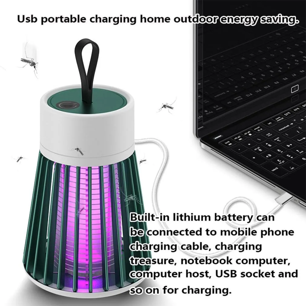 Latino Zap Lamp, Latino Zap MATA Mosquitos, 2025 Portable USB Rechargeable Camping Light, 2-in-1 Quiet Waterproof with IPX7 Protection, 360° Coverage for Indoor, Outdoor, Garden, Tent (Green 2*pc)