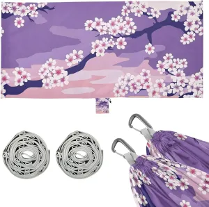 Lavender Japanese Style Outdoor Hammocks Cloth Hammock for Outside Beach Patio Garden