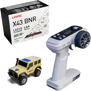 LDARC X43 RC Crawler, 1/43 Mini 4WD Rock Truck, 2.4G RC Electric Climbing Vehicle, Car Gifts for Teens Adults (RTR Version/Desert Yellow)