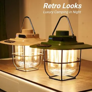 LED Retro Outdoor Camping Lights LED Tent Lights Horse Lantern Smart Rechargeable Portable Lights for Outdoor Hiking Camping Home