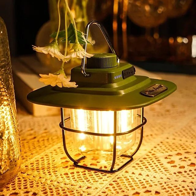 LED Retro Outdoor Camping Lights LED Tent Lights Horse Lantern Smart Rechargeable Portable Lights for Outdoor Hiking Camping Home