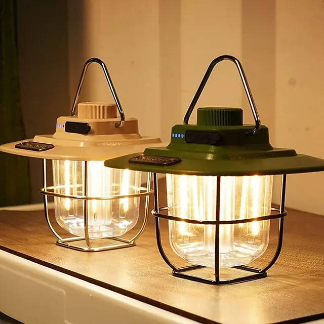 LED Retro Outdoor Camping Lights LED Tent Lights Horse Lantern Smart Rechargeable Portable Lights for Outdoor Hiking Camping Home
