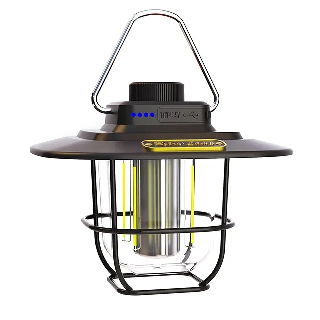 LED Retro Outdoor Camping Lights LED Tent Lights Horse Lantern Smart Rechargeable Portable Lights for Outdoor Hiking Camping Home