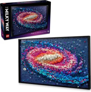 LEGO Art The Milky Way Galaxy Building Set - Space Decor DIY Kits for Adults for Bedroom Wall, Ages 18  - Gift Ideas for Space Lovers, Men & Women - Includes Frame for Display - 31212