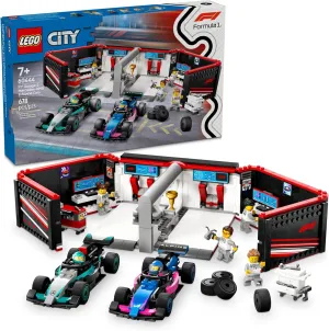 LEGO City F1 Garage & Mercedes-AMG & Alpine Cars Toy - Model Race Car Building Toy and Portable Playset for Kids, Boys and Girls, Ages 7  - F1 Collectible for Fans - Gift Idea for Birthdays - 60444