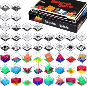 Lenwen 48 Pieces Brain Teaser Puzzles Cubes Mini Puzzle Party Favors Goodie Bags Stuffers Games Challenge Decompression for Adults(Colorful Style)