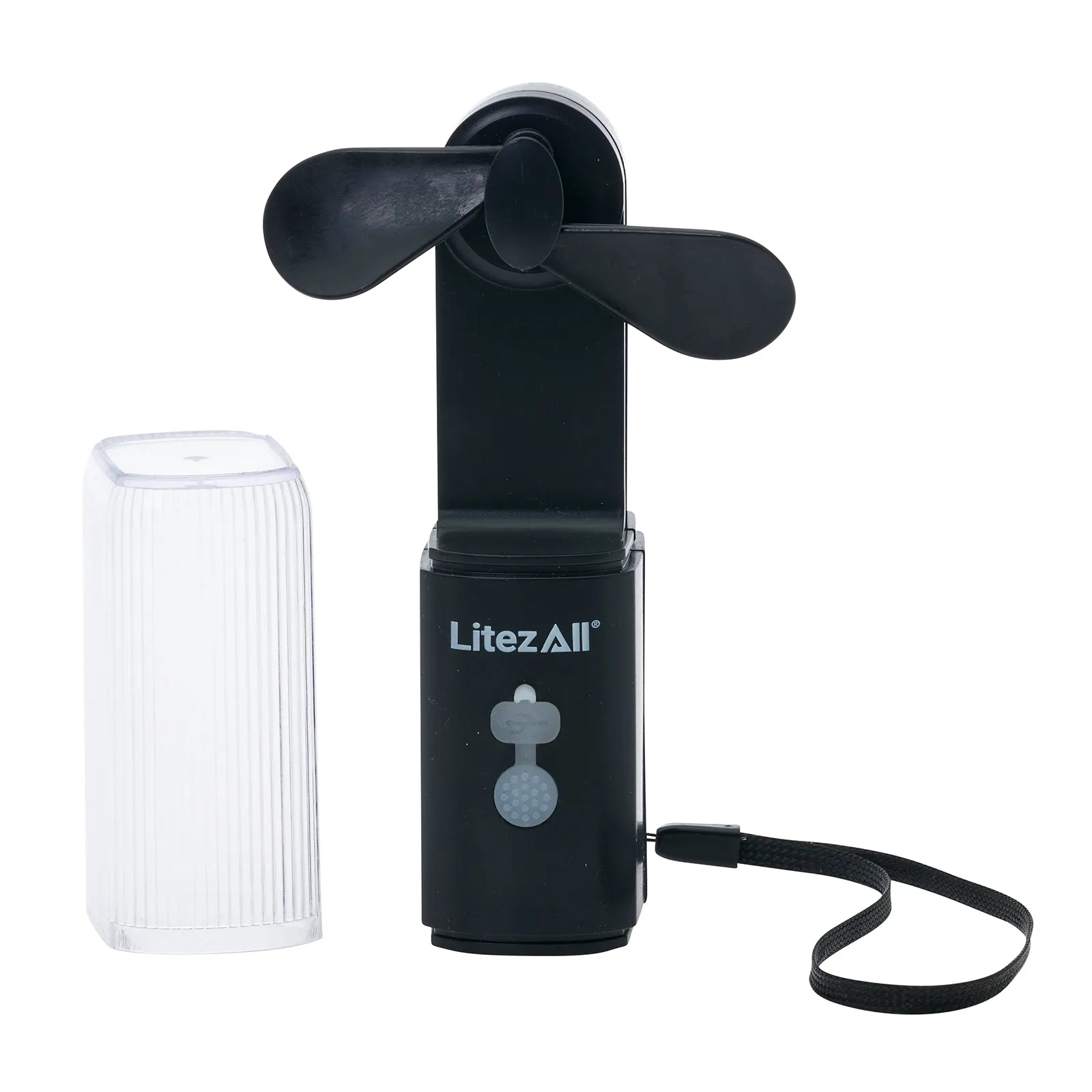 LitezAll Rechargeable Pocket Fan with Flashlight
