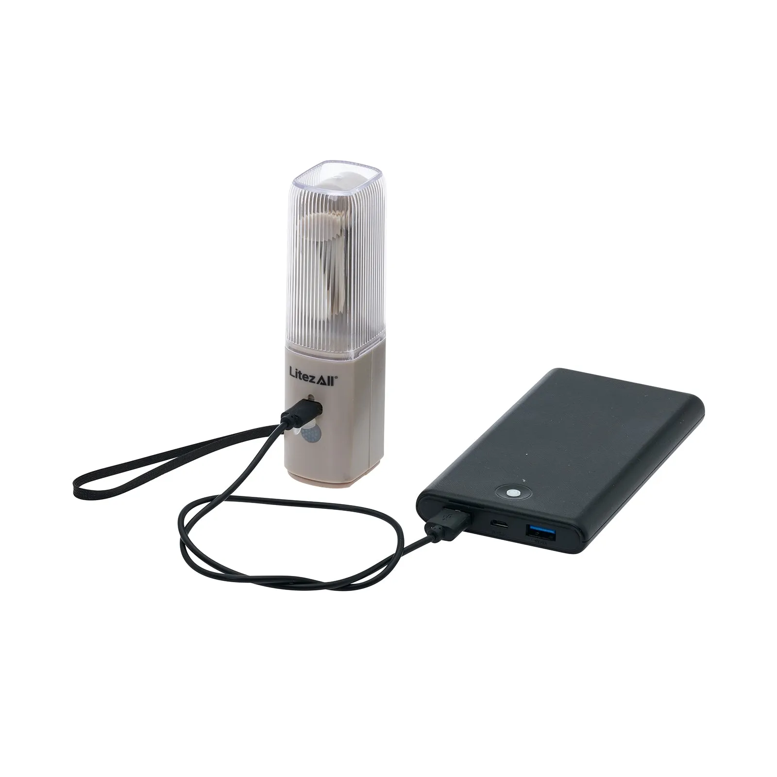 LitezAll Rechargeable Pocket Fan with Flashlight