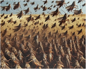 Locust Swarms Across The Grasslands Jigsaw Puzzle for Adults - Made in USA
