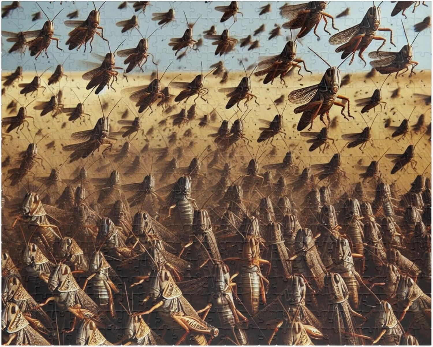 Locust Swarms Across The Grasslands Jigsaw Puzzle for Adults - Made in USA