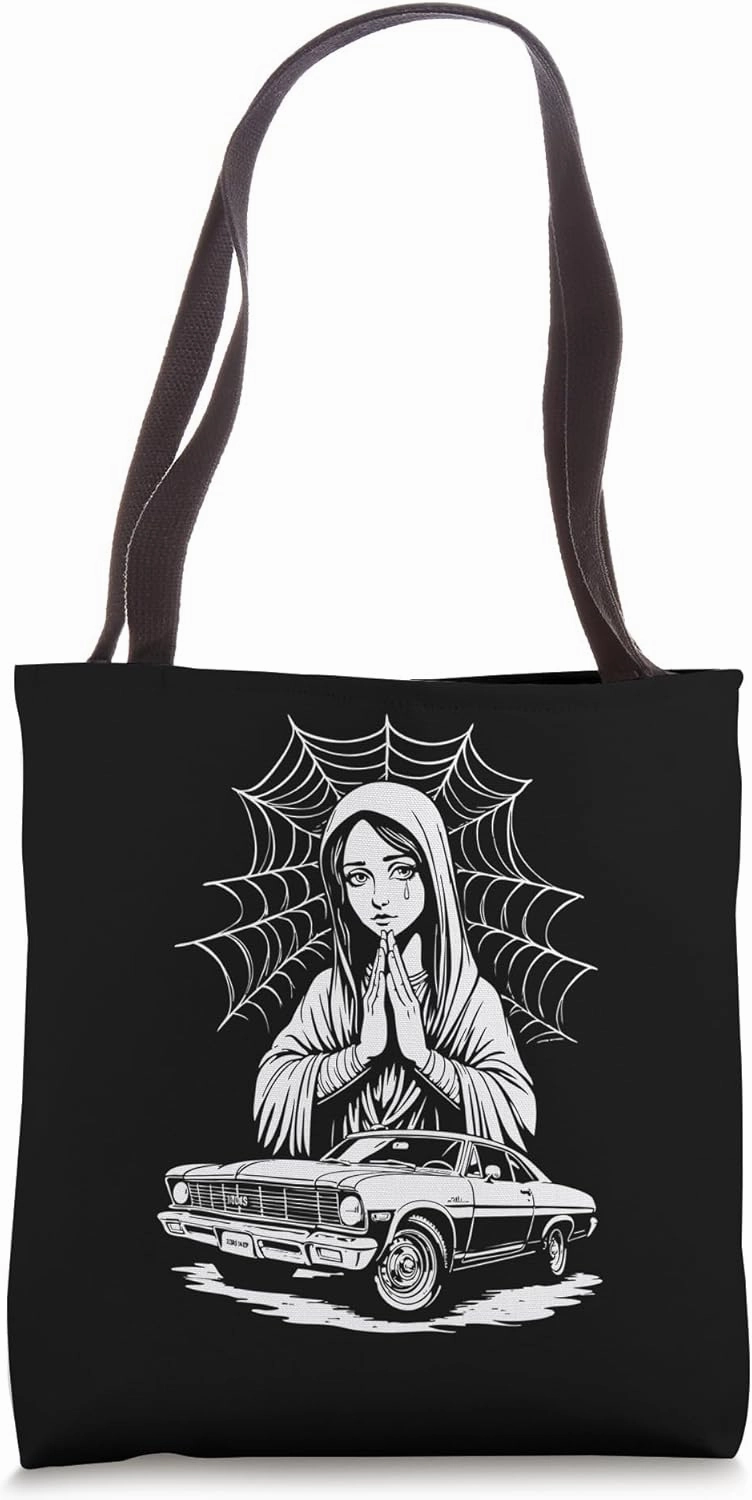 Lowrider Tribute with Mexican Faith Elements Tote Bag