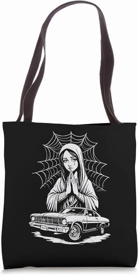 Lowrider Tribute with Mexican Faith Elements Tote Bag