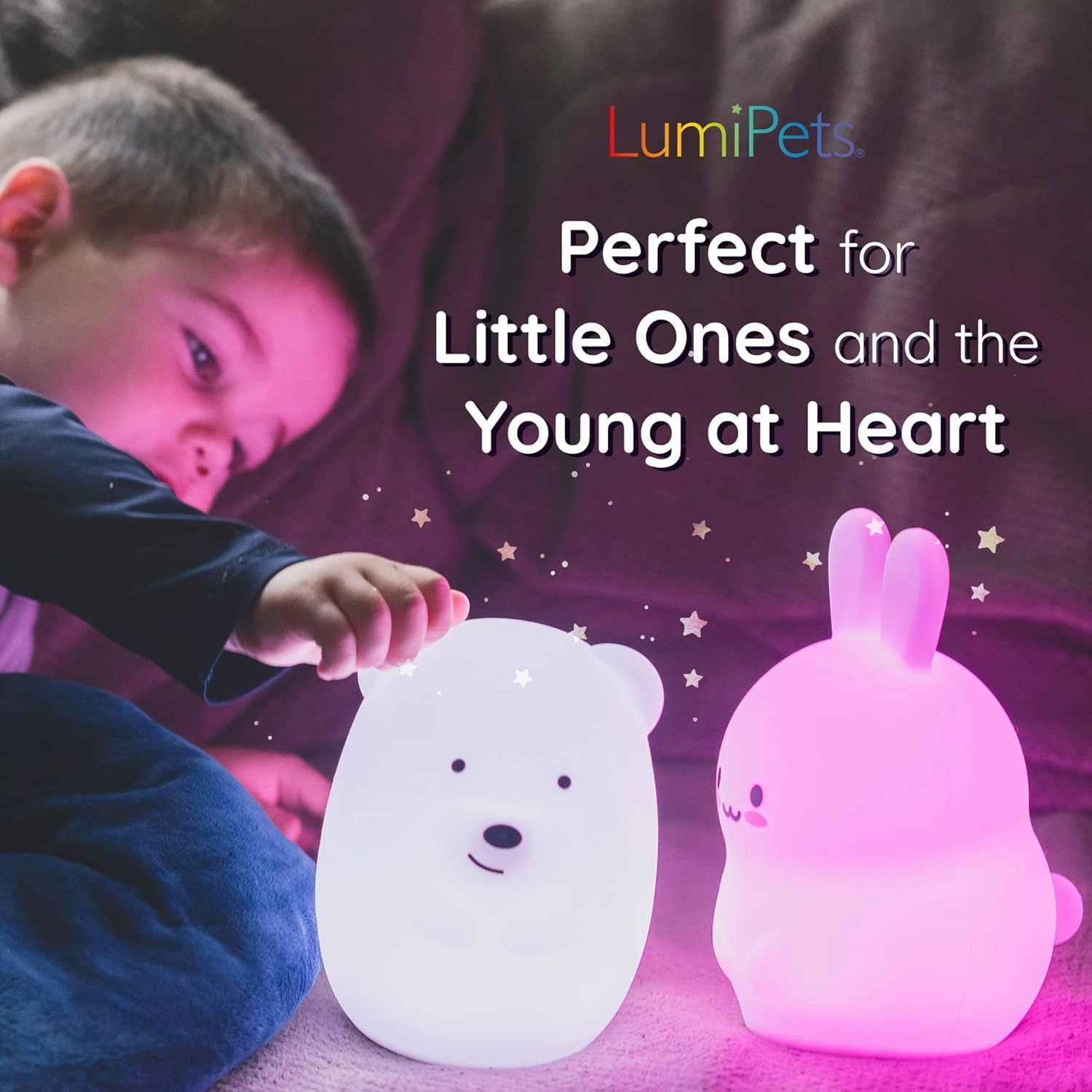 Lumipets Remote Control Silicone Night Light for Kids - Penguin Design with 9 Soft Colors & Sleep Timer - Rechargeable, Battery-Operated Lamp for Bedroom | Baby Nursery, Toddler, Girls, Boys