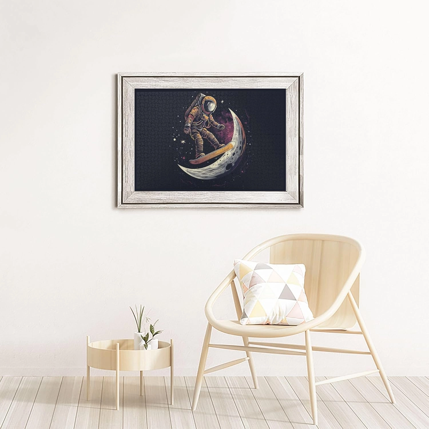 Lunar Skateboarding Astronauts 1000 Pcs Jigsaw Puzzles,Unique Artwork for Adults,Great for Relaxation and Display for Puzzle Enthusiast,Challenging Brain Exercise,Modern Art Wooden Puzzle