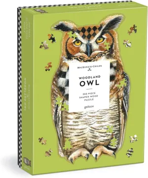 MacKenzie-Childs Woodland Owl 250 Piece Shaped Wood Puzzle from Galison - 250 Piece Shaped Wood Puzzle, Featuring the Unique Artwork of MacKenzie-Childs, Thick and Sturdy Pieces, Makes a WonderfulGift