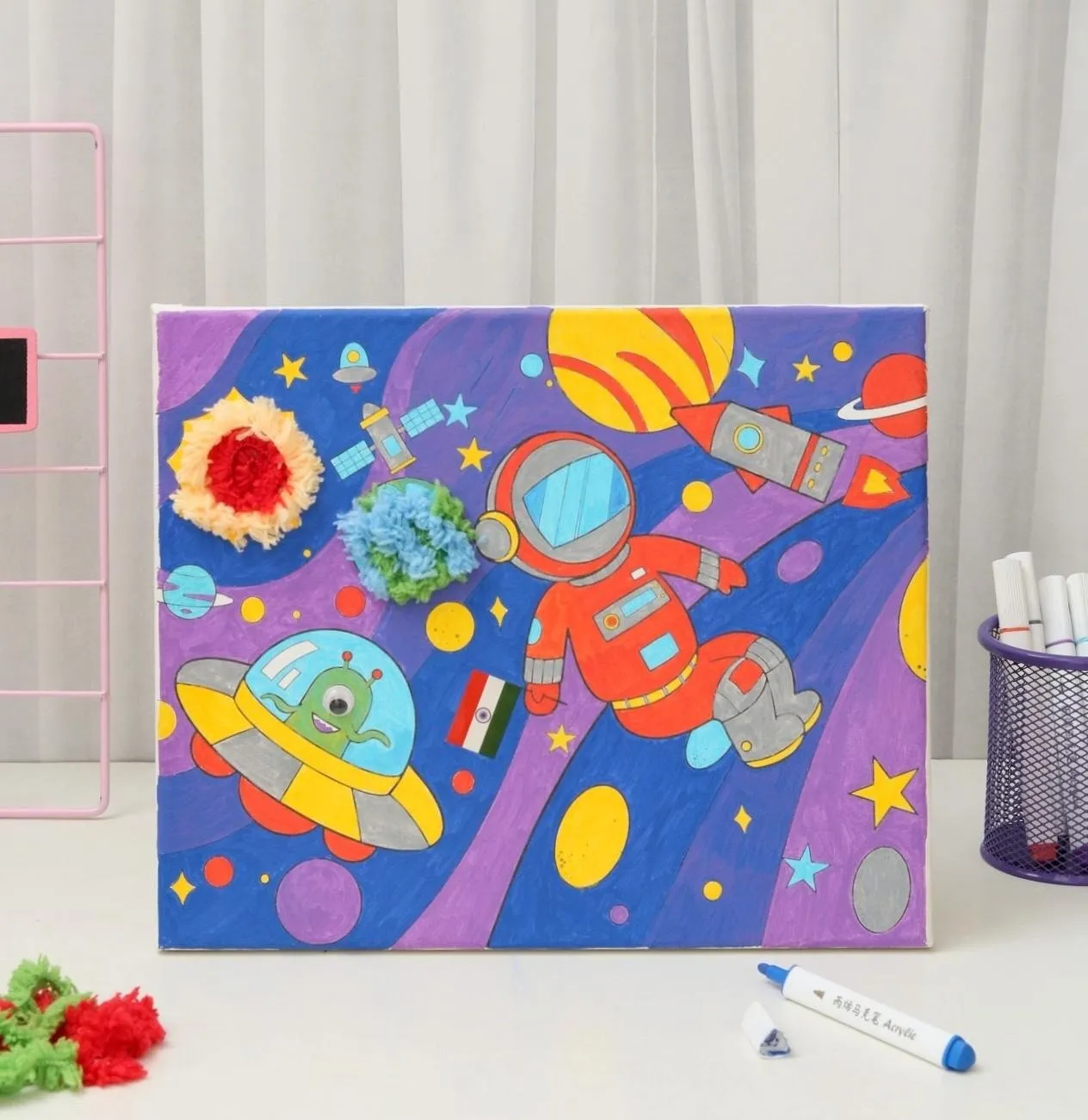 Magical Dreamscapes Colour & Decorate DIY Canvas Kit- Space theme